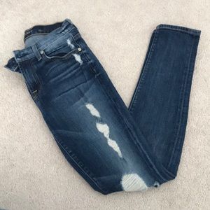 7 For All Mankind Distressed Skinny Jeans
